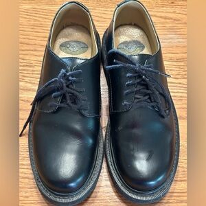 KS Black Leather Uppers Oil Resistant Lace Up Crew Kitchen Shoes Size 6 HTF